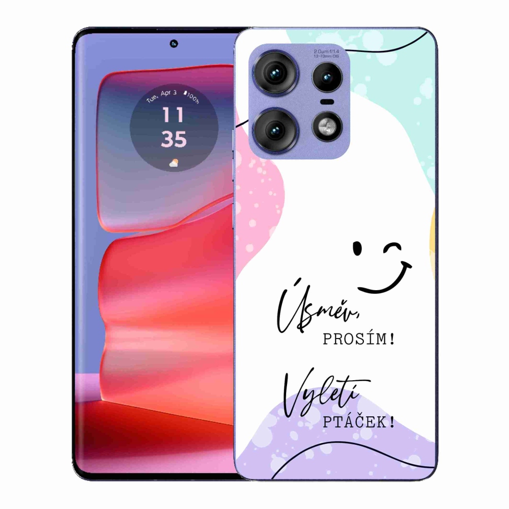 Gélový kryt mmCase na Motorola Edge 50 Pro - vtipný text 4 biele pozadie