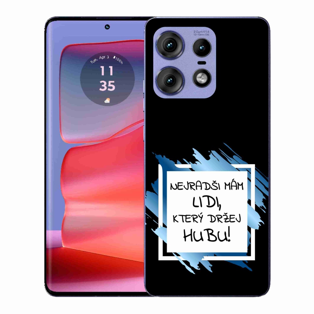 Gélový kryt mmCase na Motorola Edge 50 Pro - vtipný text 7 bieločierne pozadie