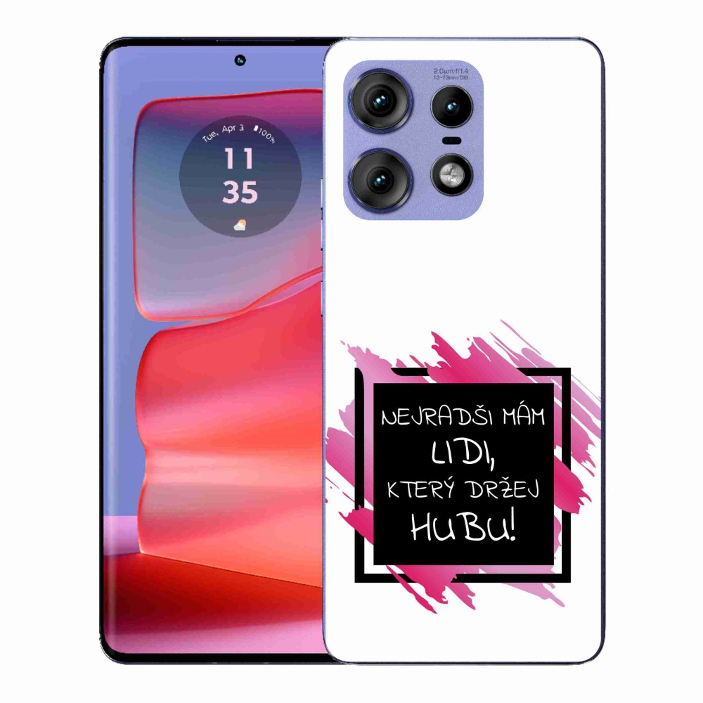 Gélový kryt mmCase na Motorola Edge 50 Pro - vtipný text 7 čiernobiele pozadie