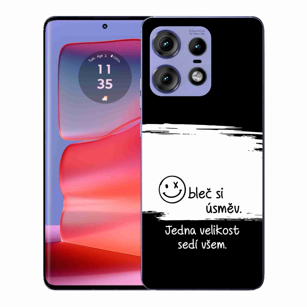 Gélový kryt mmCase na Motorola Edge 50 Pro - vtipný text 8 bieločierne pozadie