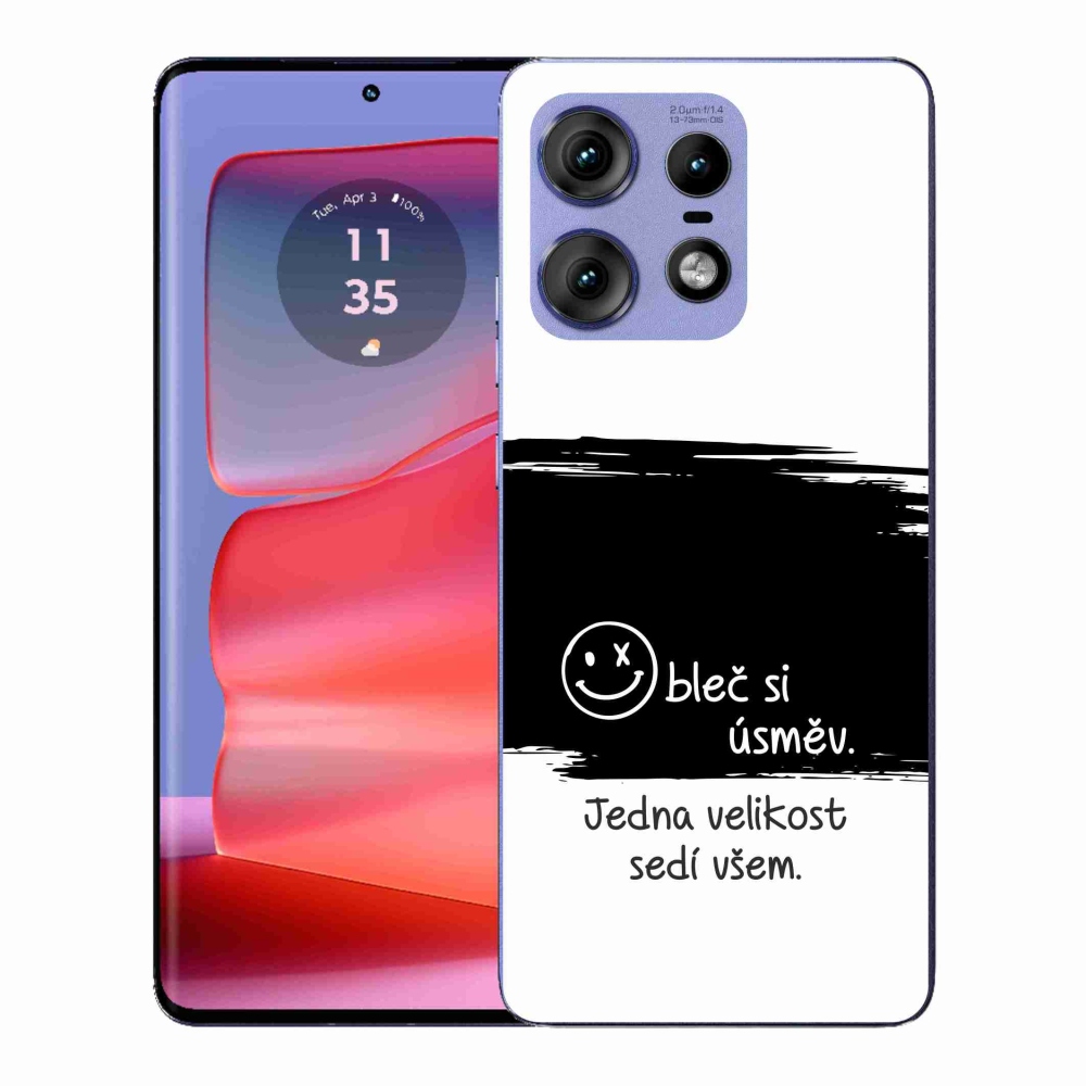 Gélový kryt mmCase na Motorola Edge 50 Pro - vtipný text 8 čiernobiele pozadie
