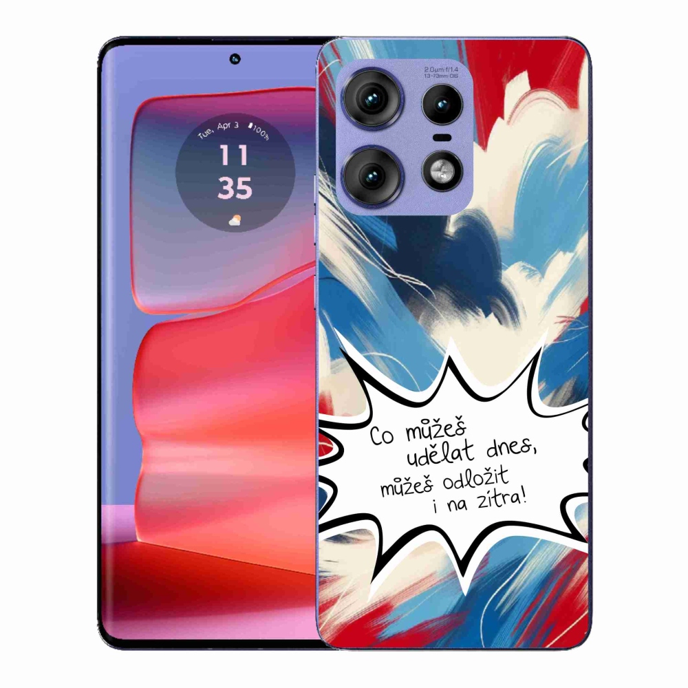 Gélový kryt mmCase na Motorola Edge 50 Pro - vtipný text 9 biele pozadie