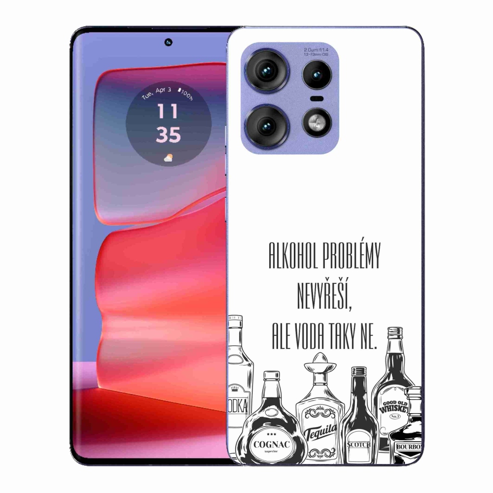 Gélový kryt mmCase na Motorola Edge 50 Pro - vtipný text biele pozadie