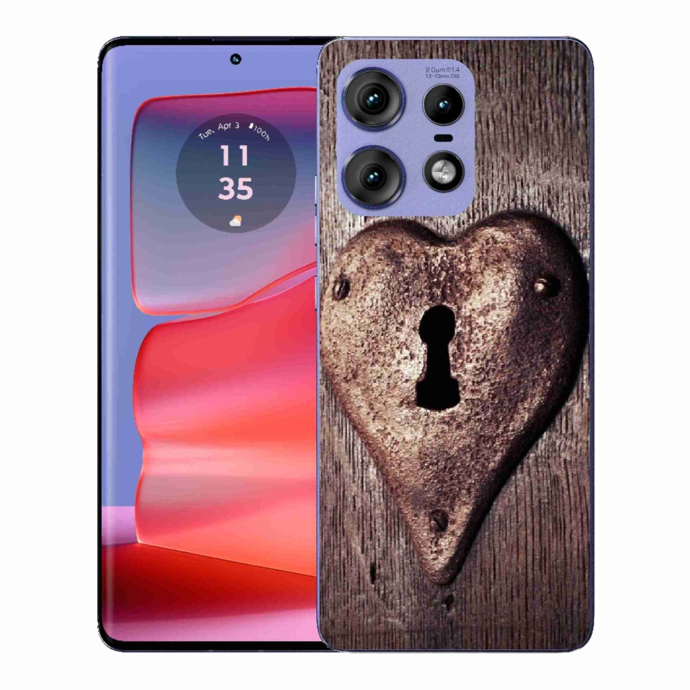 Gélový kryt mmCase na Motorola Edge 50 Pro - zámok v tvare srdca
