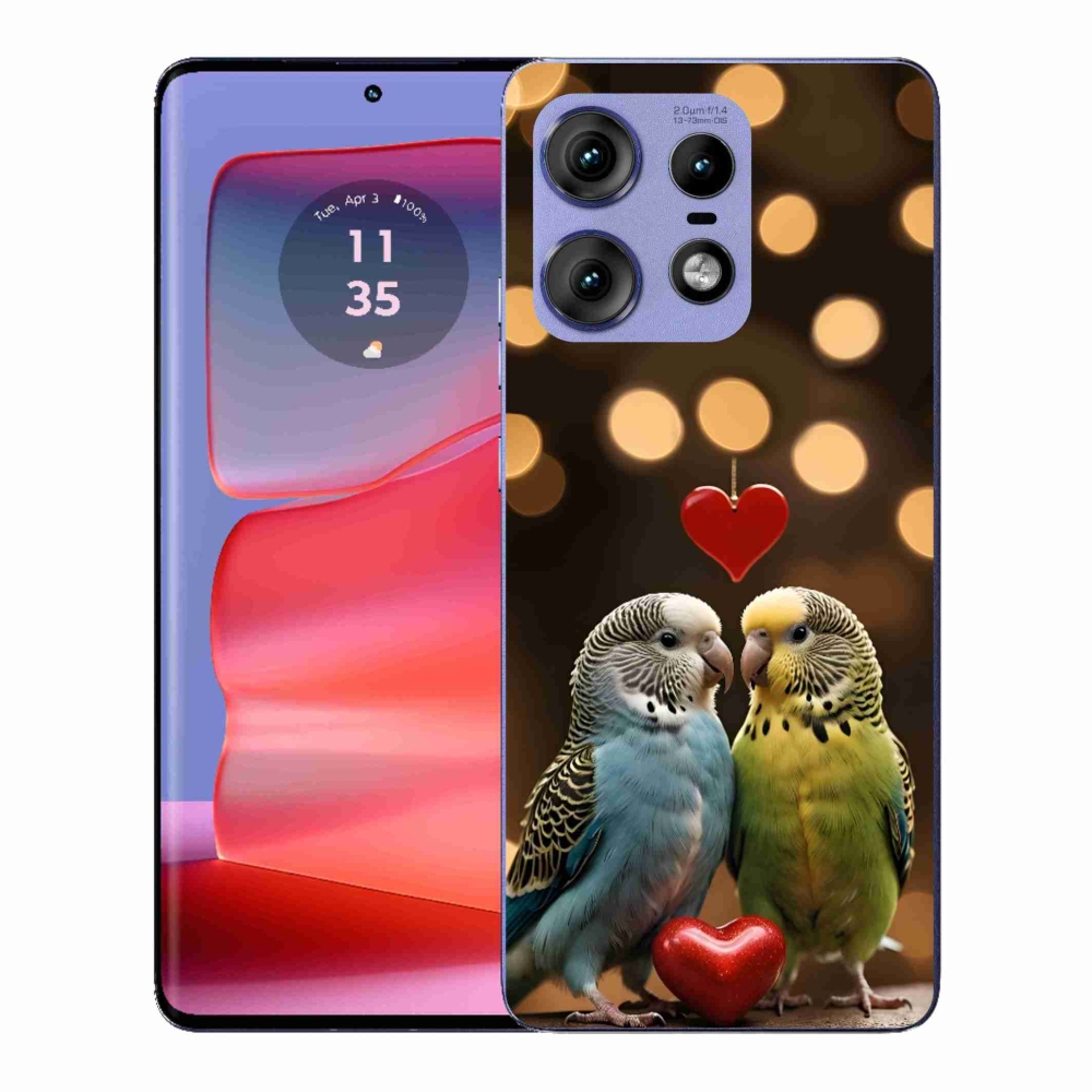 Gélový kryt mmCase na Motorola Edge 50 Pro - zamilovaní papagáje