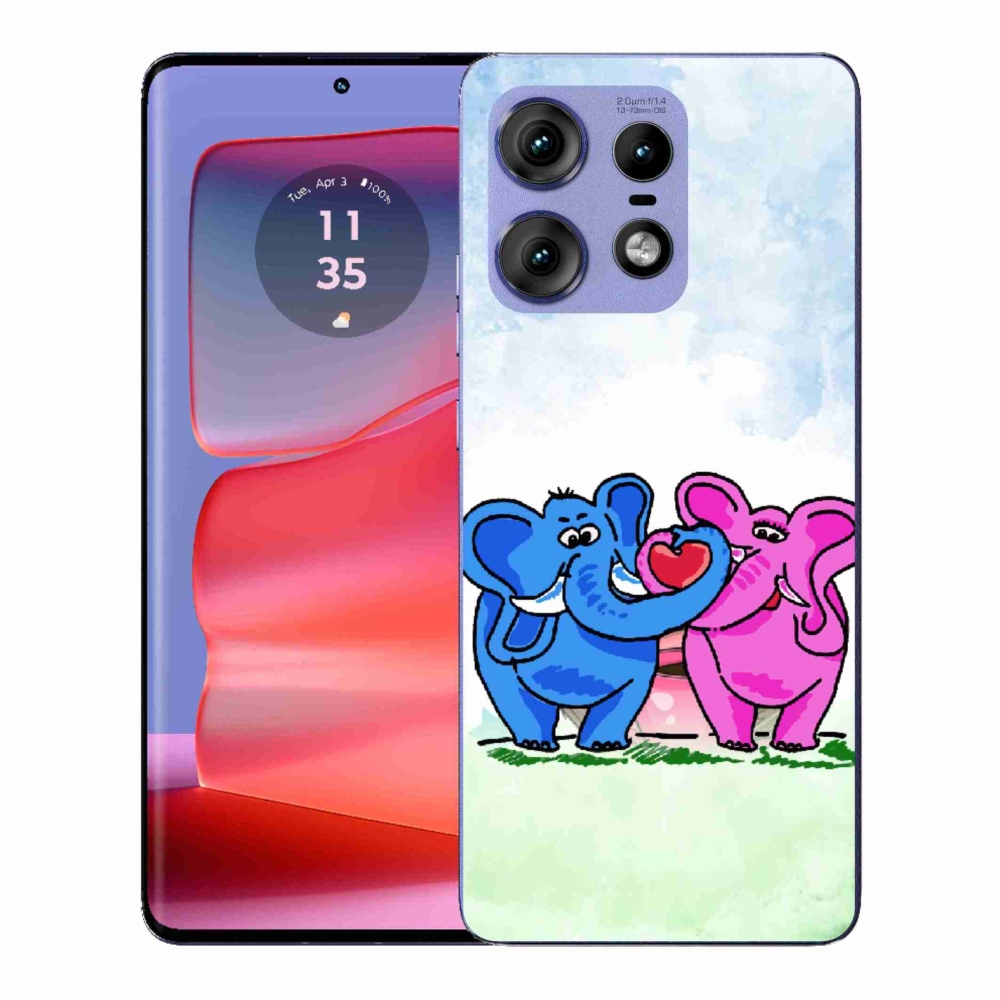 Gélový kryt mmCase na Motorola Edge 50 Pro - zamilovaní slony