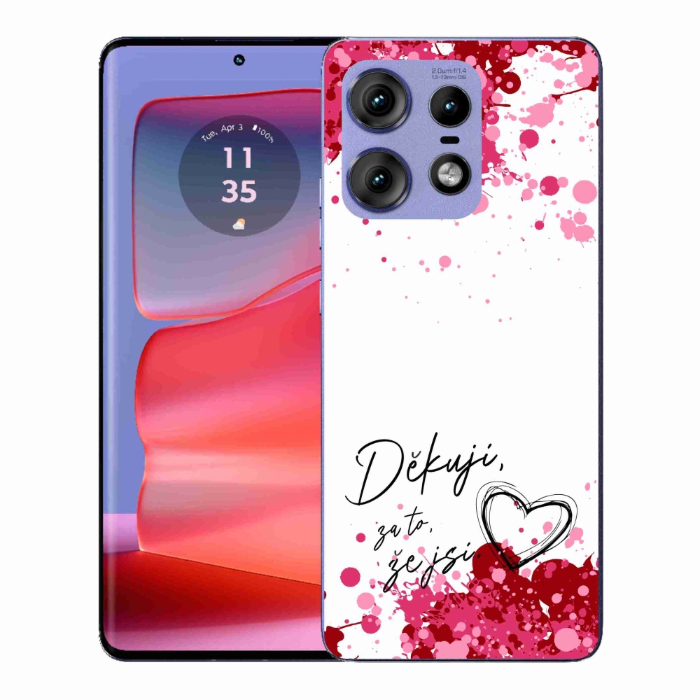 Gélový kryt mmCase na Motorola Edge 50 Pro - zamilovaný text 2 biele pozadie