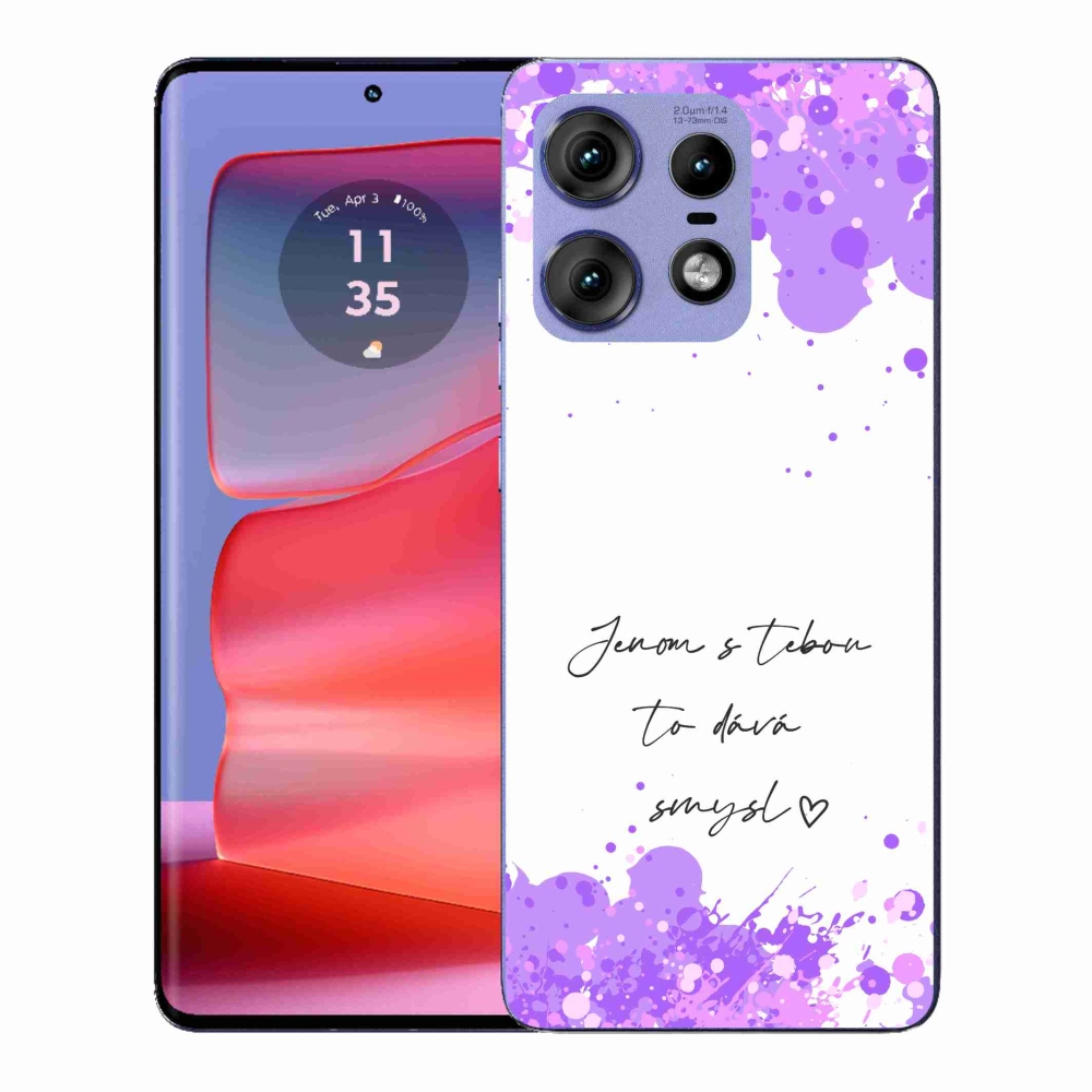 Gélový kryt mmCase na Motorola Edge 50 Pro - zamilovaný text biele pozadie