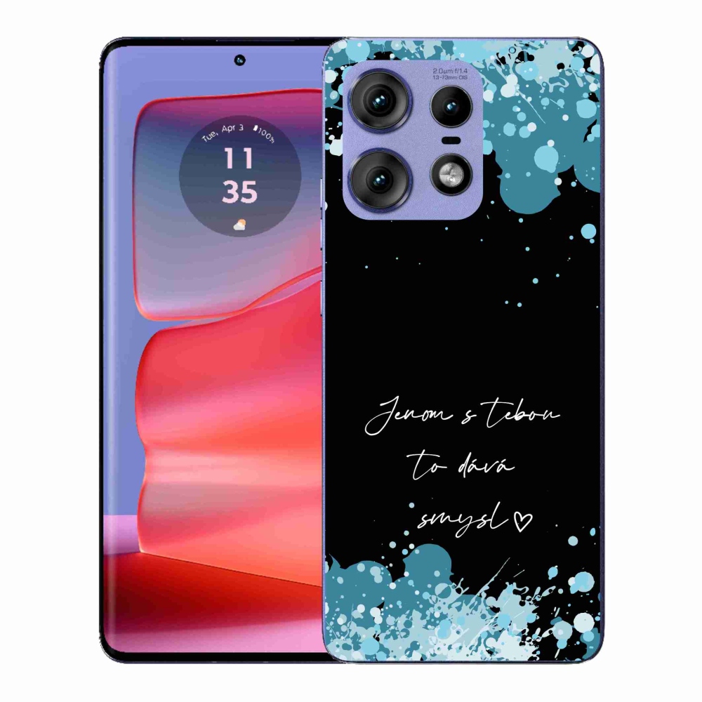 Gélový kryt mmCase na Motorola Edge 50 Pro - zamilovaný text čierne pozadie
