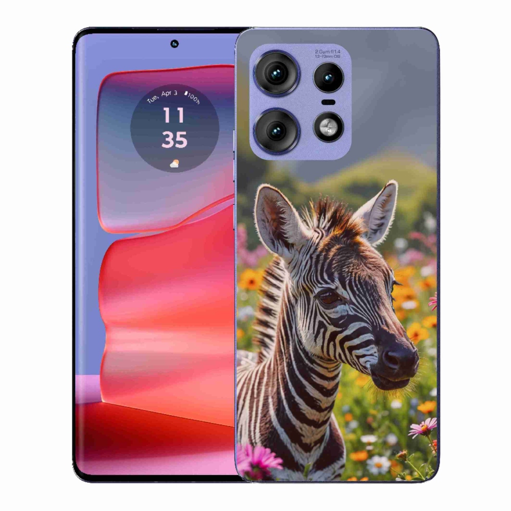 Gélový kryt mmCase na Motorola Edge 50 Pro - zebra na lúke