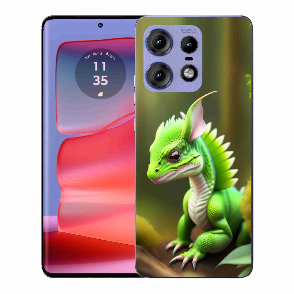Gélový kryt mmCase na Motorola Edge 50 Pro - zelený dráčik