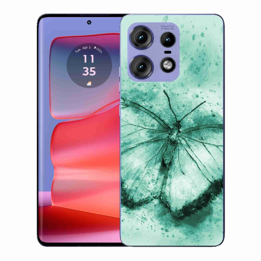 Gélový kryt mmCase na Motorola Edge 50 Pro - zelený motýľ