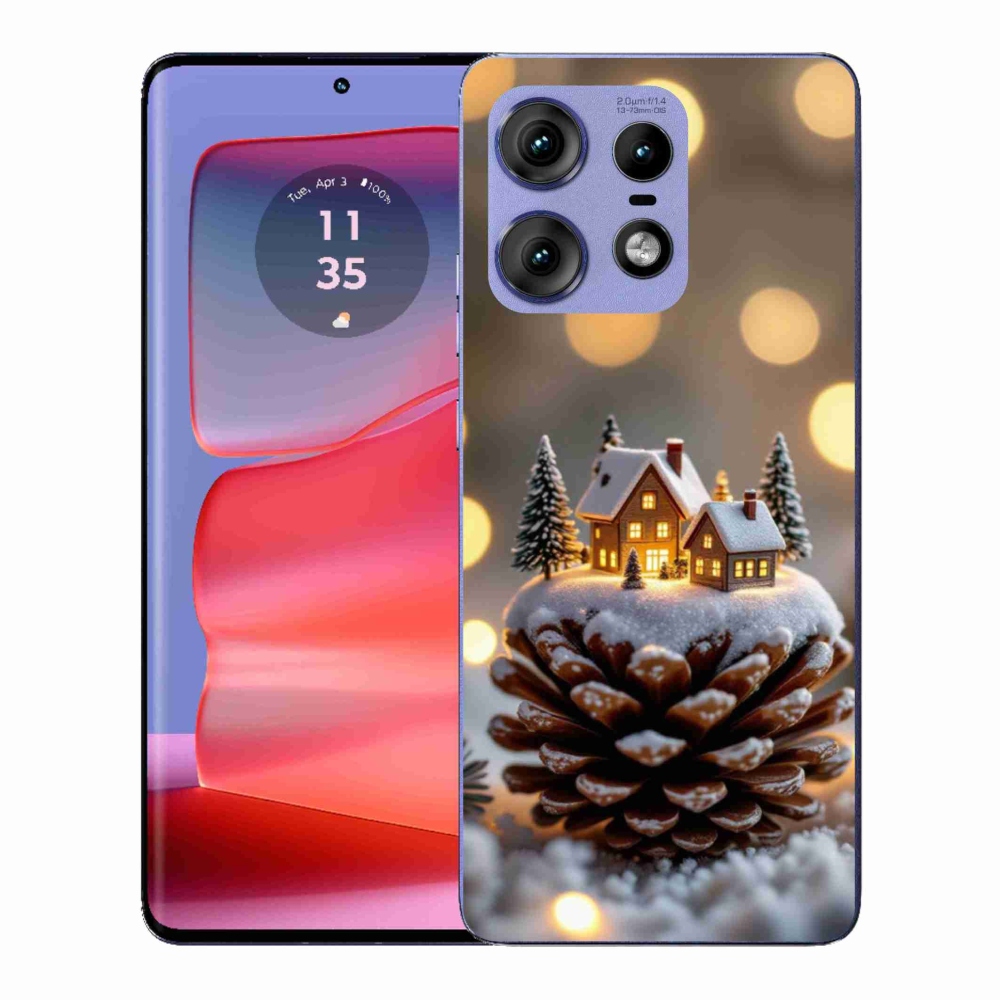 Gélový kryt mmCase na Motorola Edge 50 Pro - zimná dedinka