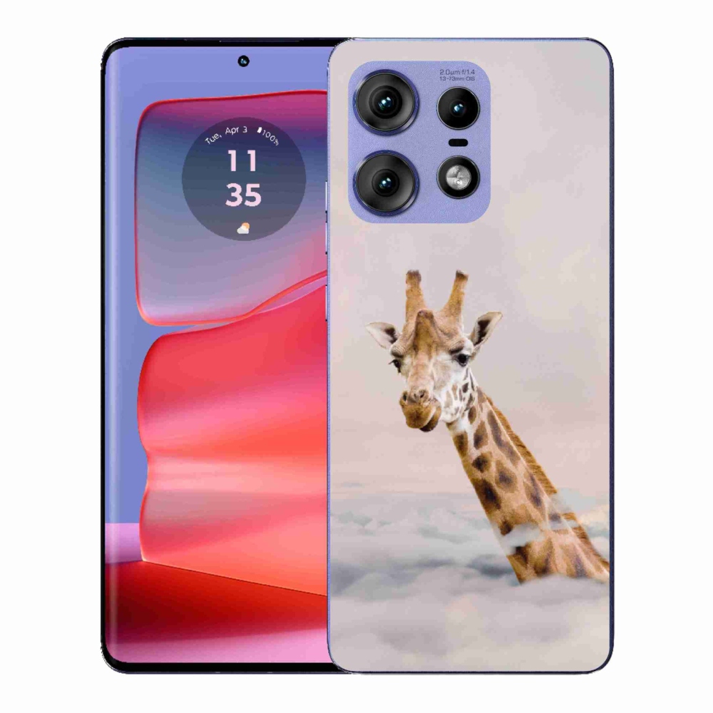 Gélový kryt mmCase na Motorola Edge 50 Pro - žirafa v oblakoch