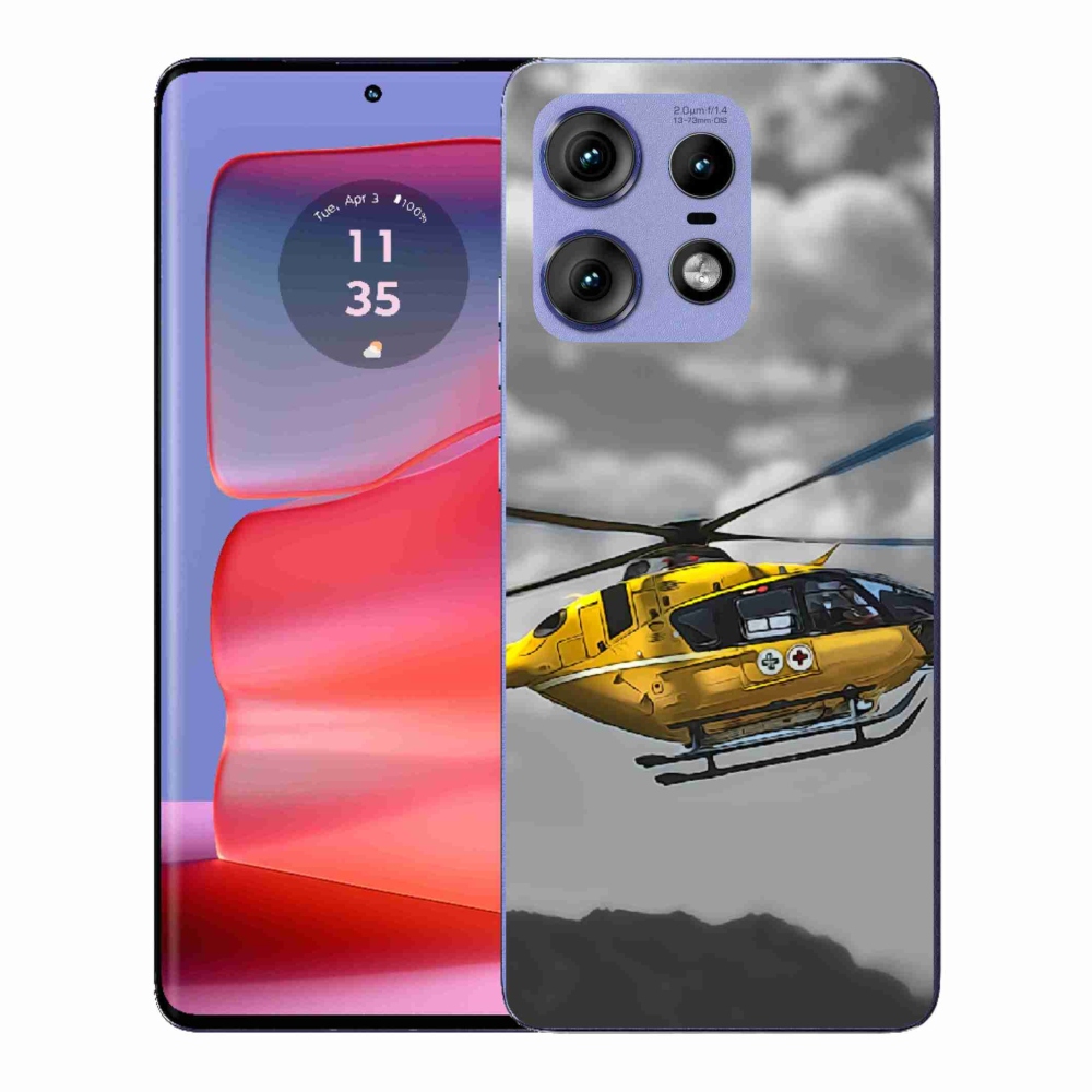 Gélový kryt mmCase na Motorola Edge 50 Pro - žltá helikoptéra