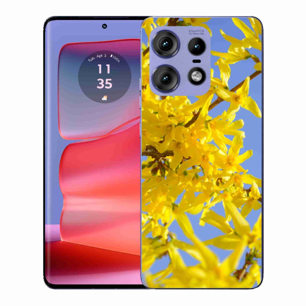 Gélový kryt mmCase na Motorola Edge 50 Pro - žlté kvety