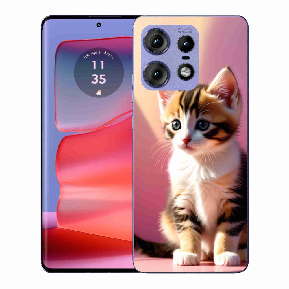 Gélový kryt mmCase na Motorola Edge 50 Pro - zvedavé mačiatko 2