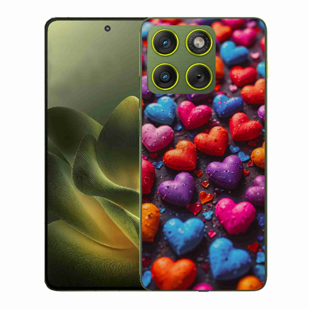 Gélový kryt mmCase na Motorola Edge 70 - farebné srdcia