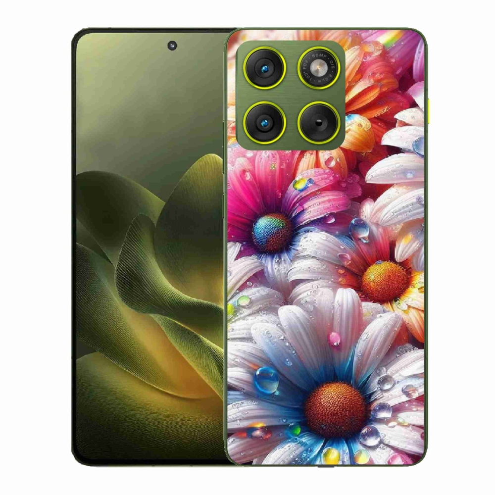 Gélový kryt mmCase na Motorola Edge 70 - farebné margaréty