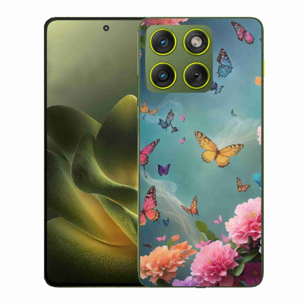 Gélový kryt mmCase na Motorola Edge 70 - farebné kvety a motýle