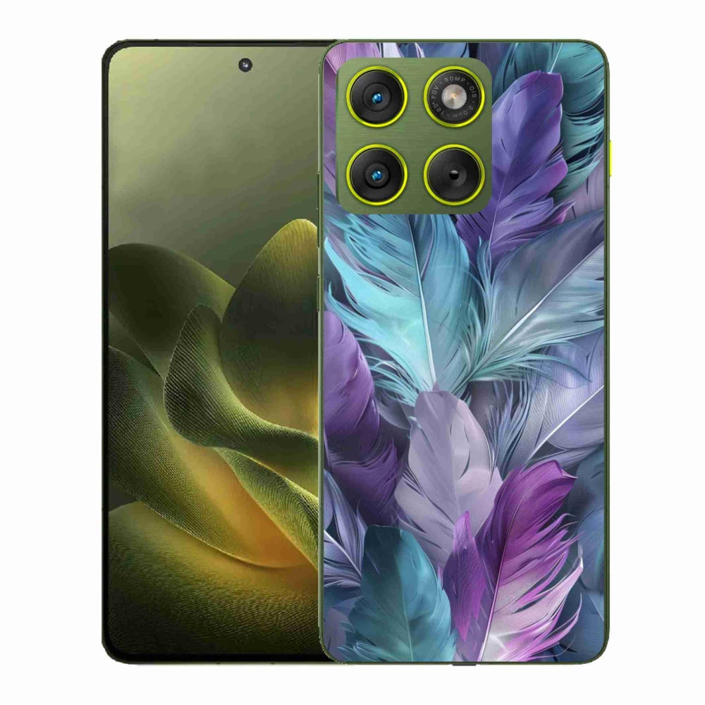 Gélový kryt mmCase na Motorola Edge 70 - farebné perie 2