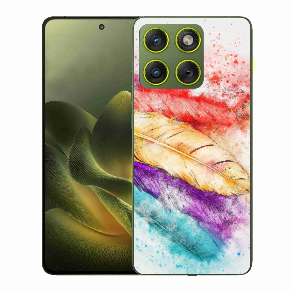 Gélový kryt mmCase na Motorola Edge 70 - farebné perie