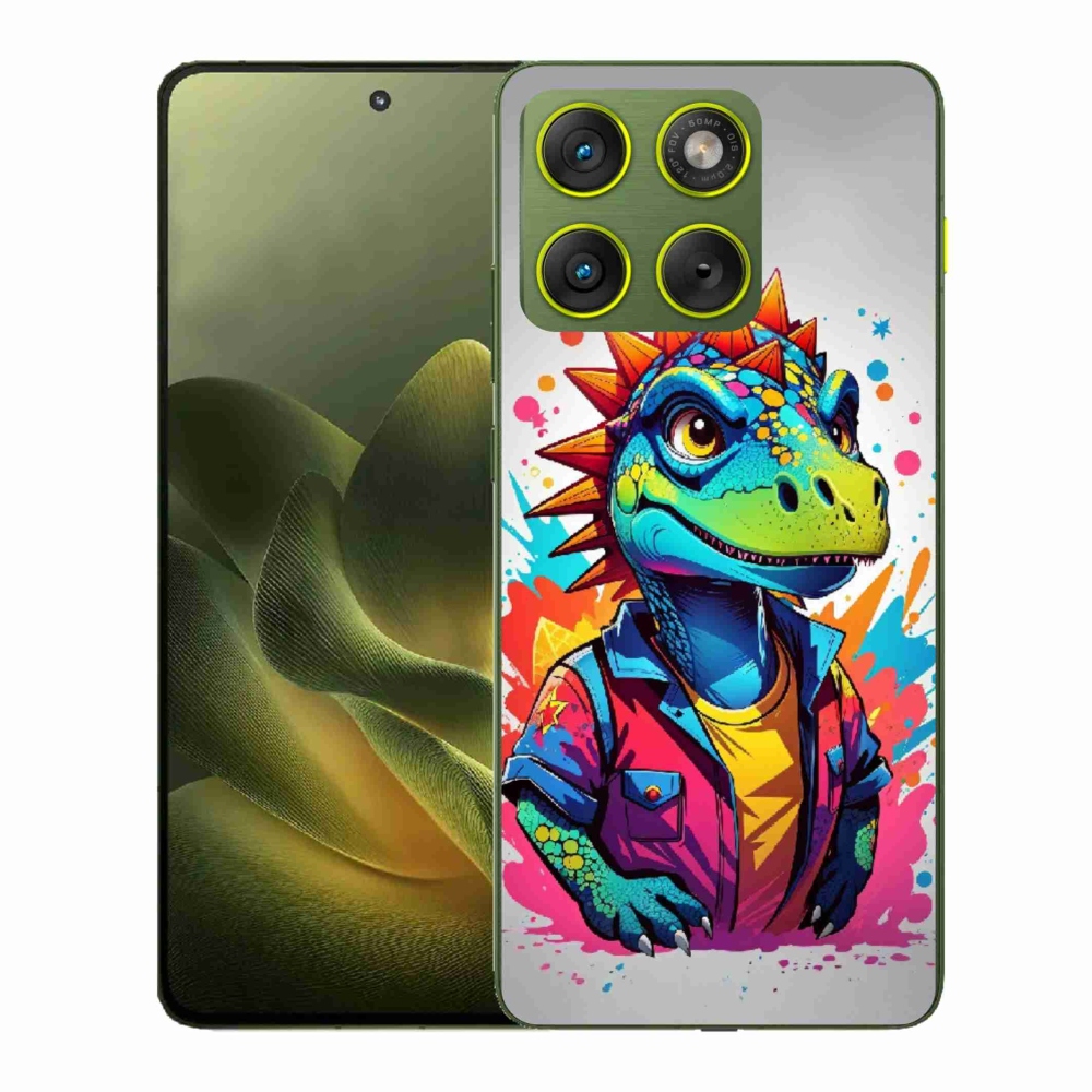 Gélový kryt mmCase na Motorola Edge 70 - farebný dinosaurus
