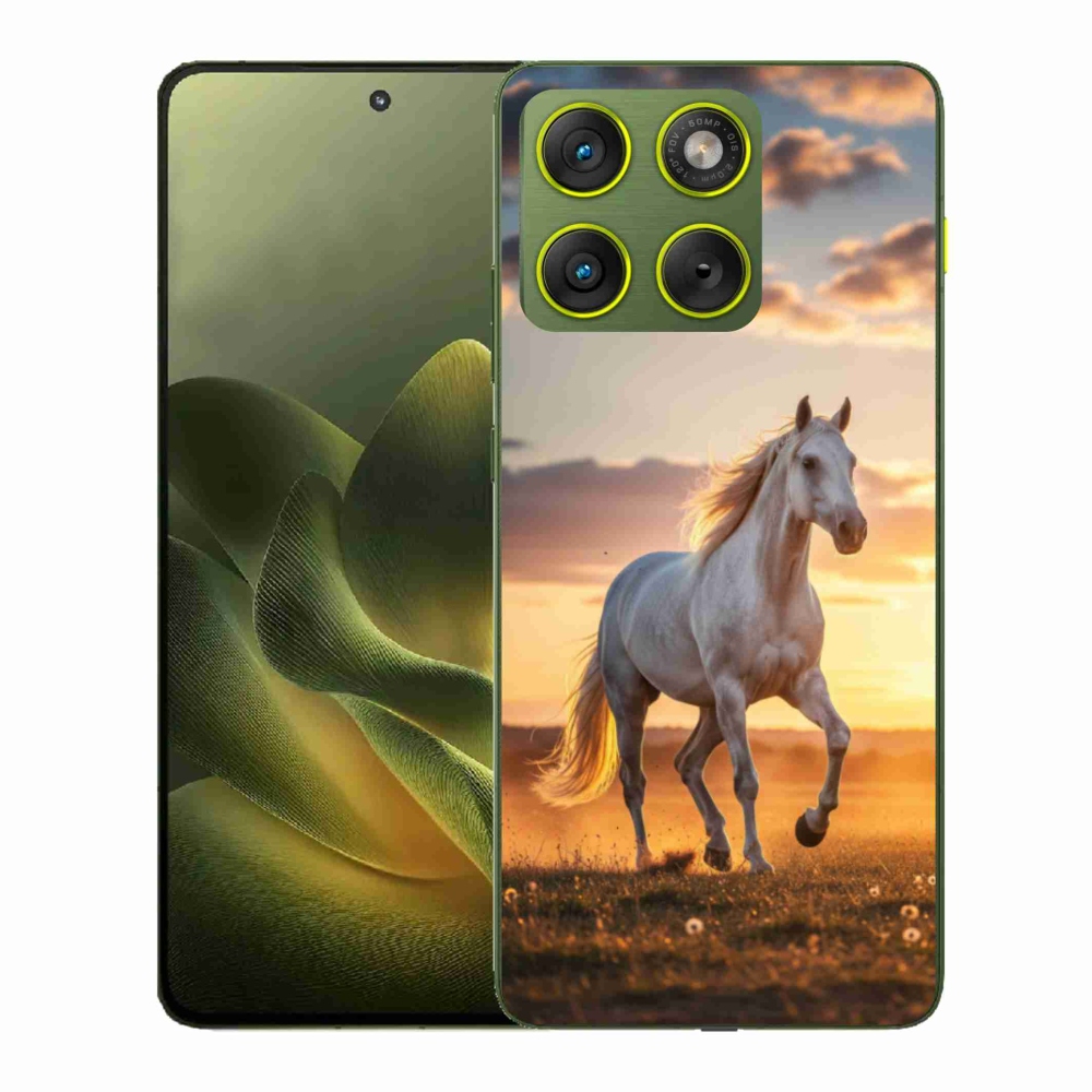 Gélový kryt mmCase na Motorola Edge 70 - bežiaci biely kôň 2