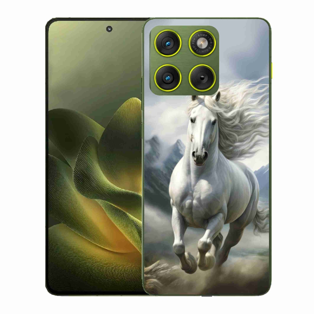 Gélový kryt mmCase na Motorola Edge 70 - bežiaci biely kôň 3