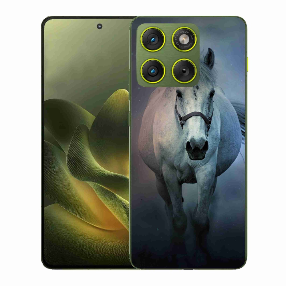 Gélový kryt mmCase na Motorola Edge 70 - bežiaci biely kôň