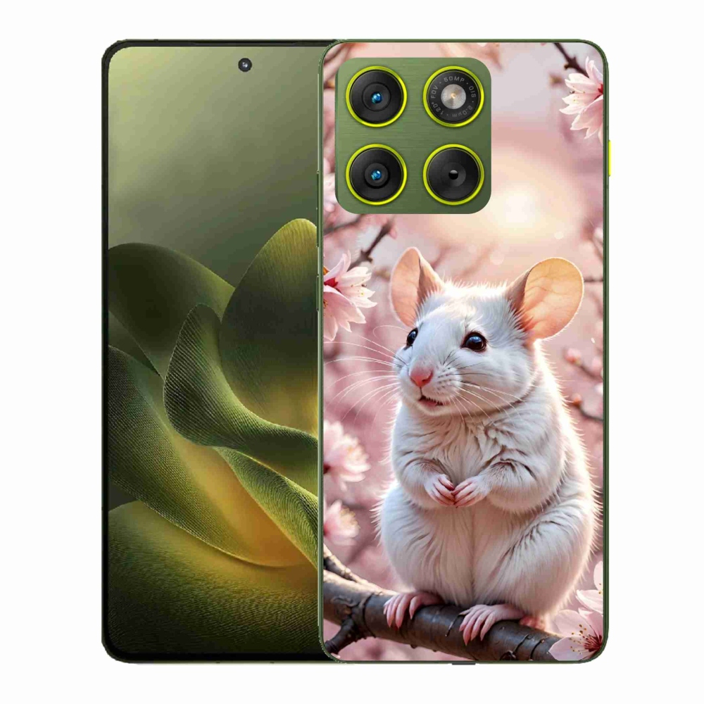 Gélový kryt mmCase na Motorola Edge 70 - biela myš na vetve