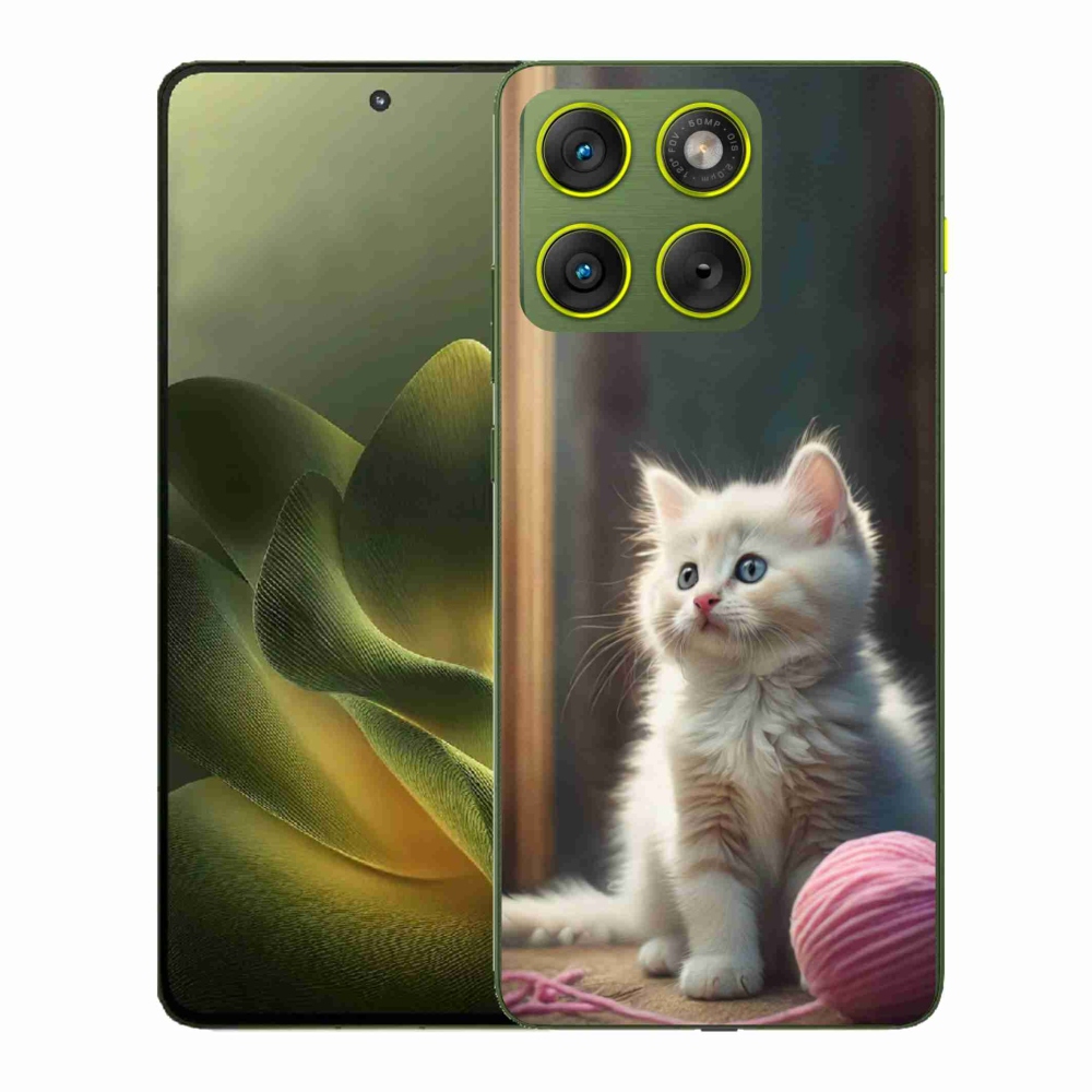 Gélový kryt mmCase na Motorola Edge 70 - biele mačiatko 2