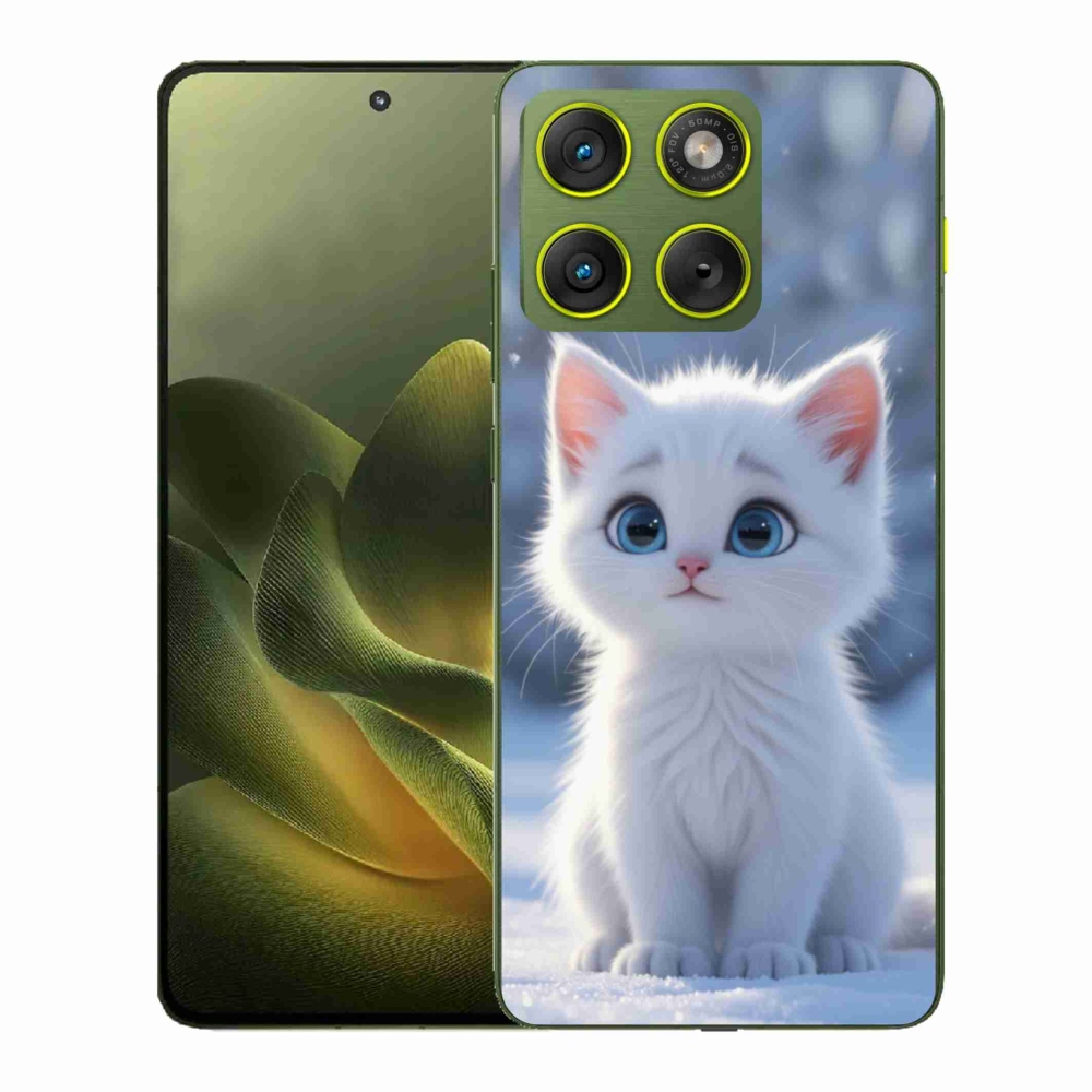 Gélový kryt mmCase na Motorola Edge 70 - biele mačiatko 3