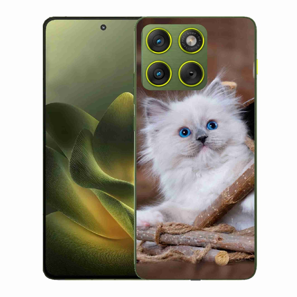 Gélový kryt mmCase na Motorola Edge 70 - biele mačiatko
