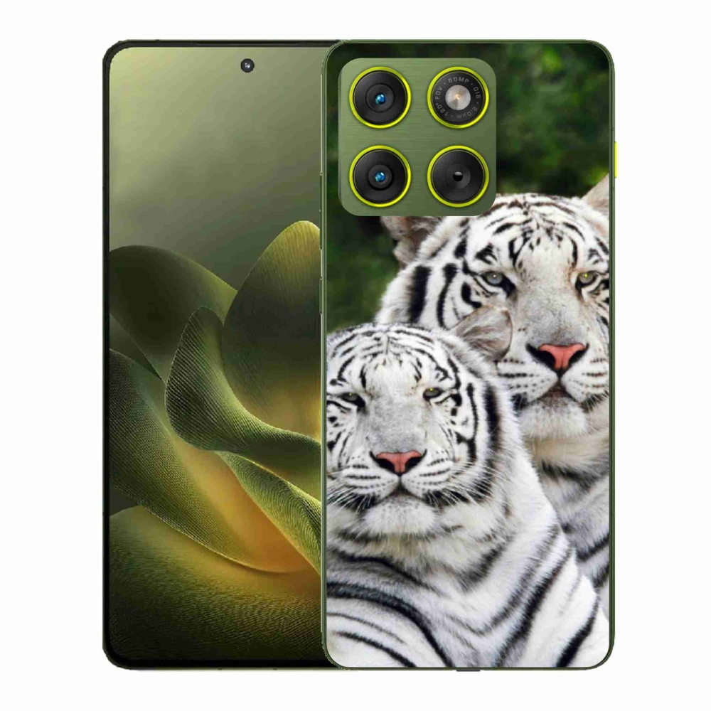 Gélový kryt mmCase na Motorola Edge 70 - bieli tigre