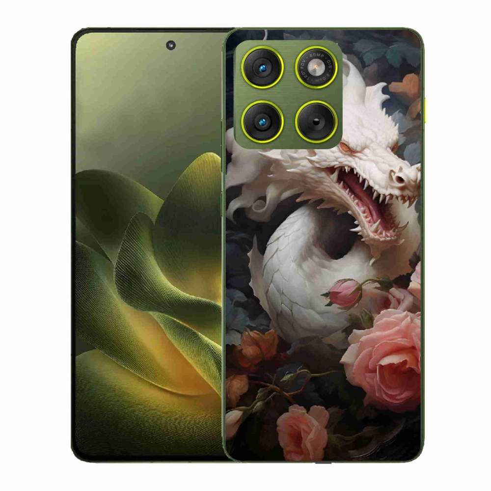 Gélový kryt mmCase na Motorola Edge 70 - biely drak