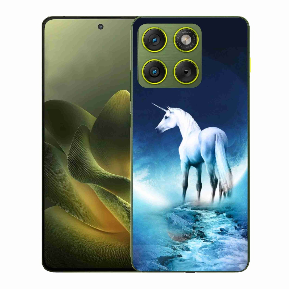 Gélový kryt mmCase na Motorola Edge 70 - biely jednorožec