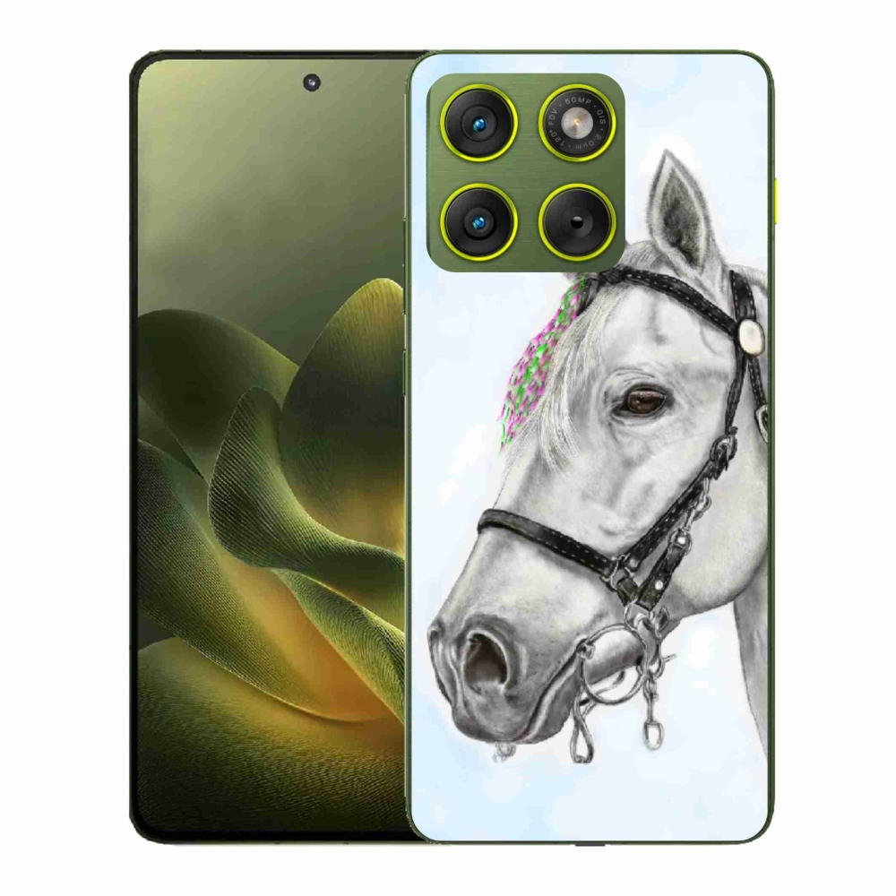 Gélový kryt mmCase na Motorola Edge 70 - biely kôň 1