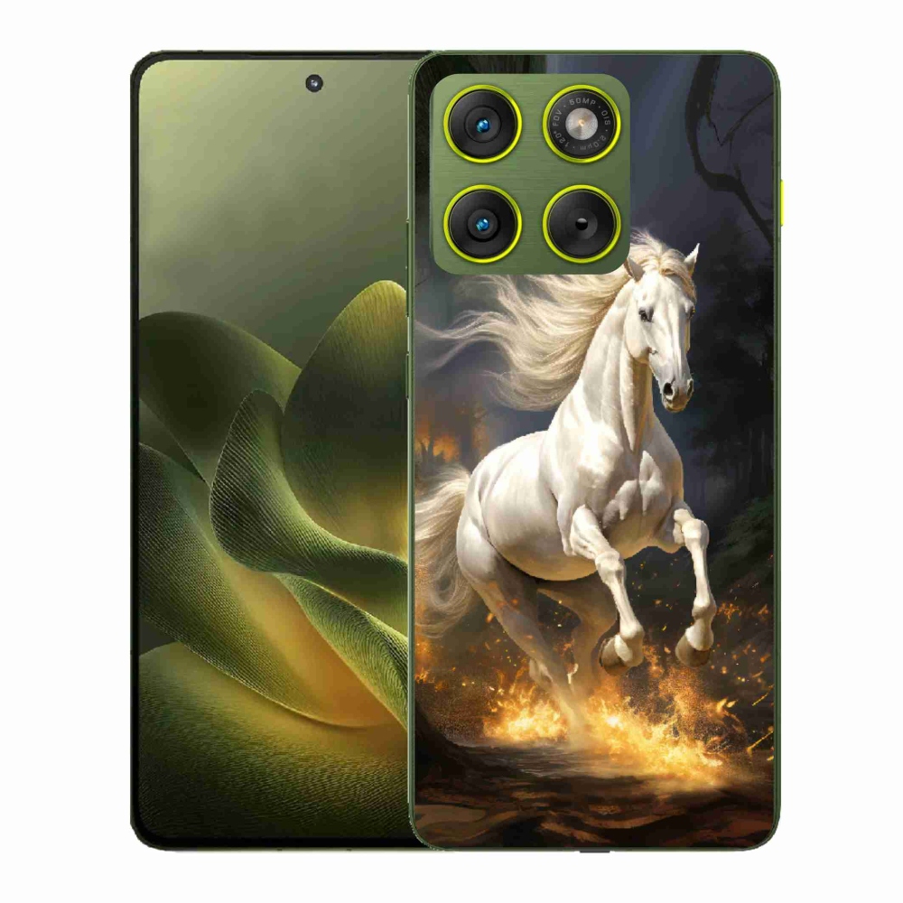 Gélový kryt mmCase na Motorola Edge 70 - biely kôň 2