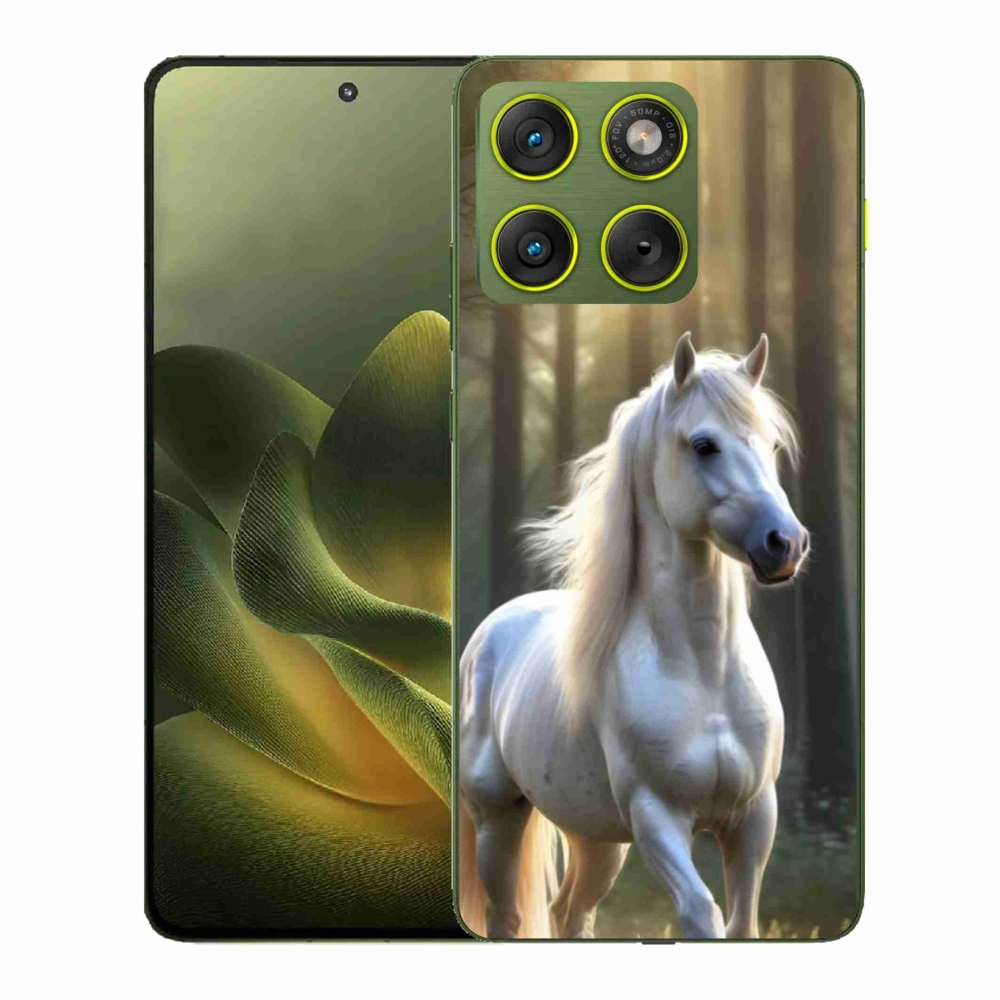 Gélový kryt mmCase na Motorola Edge 70 - biely kôň 3