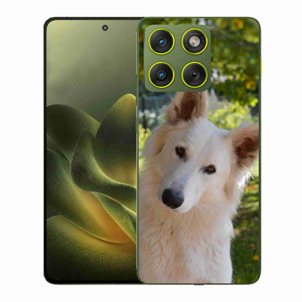 Gélový kryt mmCase na Motorola Edge 70 - biely švajčiarsky ovčiak 1