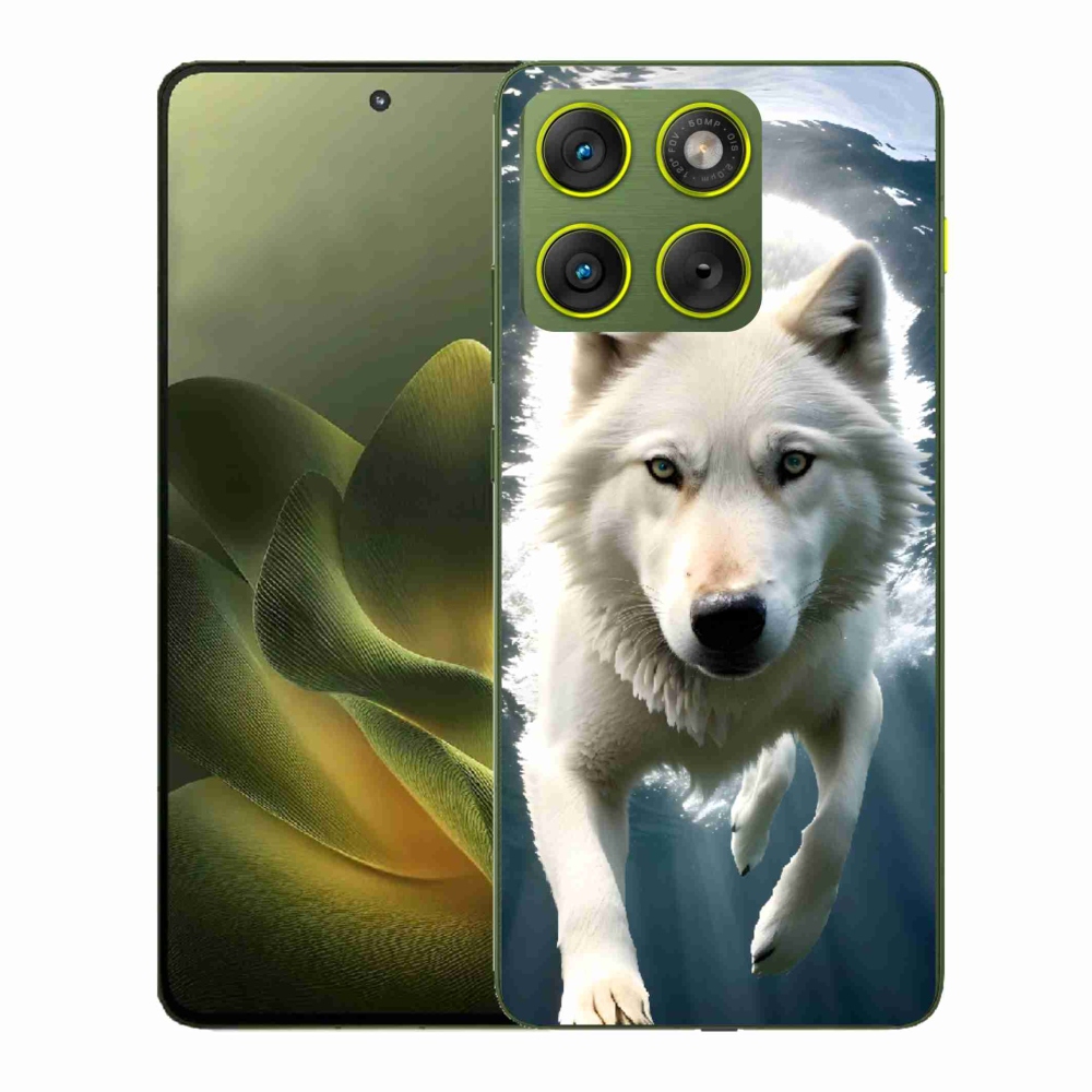 Gélový kryt mmCase na Motorola Edge 70 - biely vlk