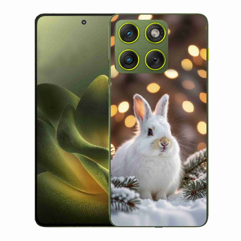 Gélový kryt mmCase na Motorola Edge 70 - biely zajac