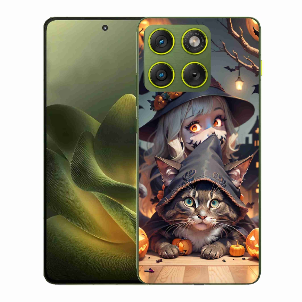 Gélový kryt mmCase na Motorola Edge 70 - čarodejnica s mačkou