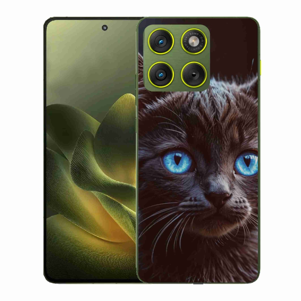 Gélový kryt mmCase na Motorola Edge 70 - čierne mačiatko 2