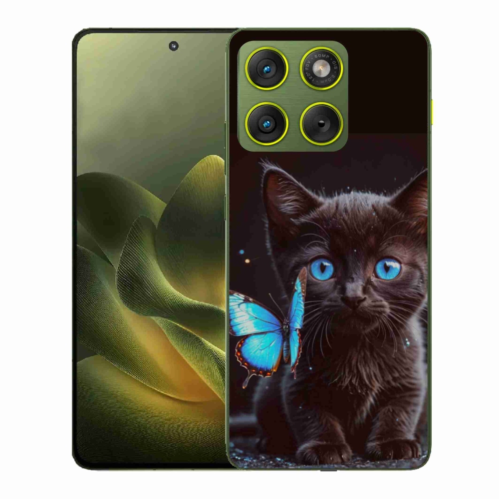 Gélový kryt mmCase na Motorola Edge 70 - čierne mačiatko 3