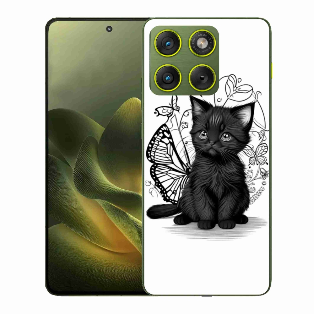 Gélový kryt mmCase na Motorola Edge 70 - čierne mačiatko