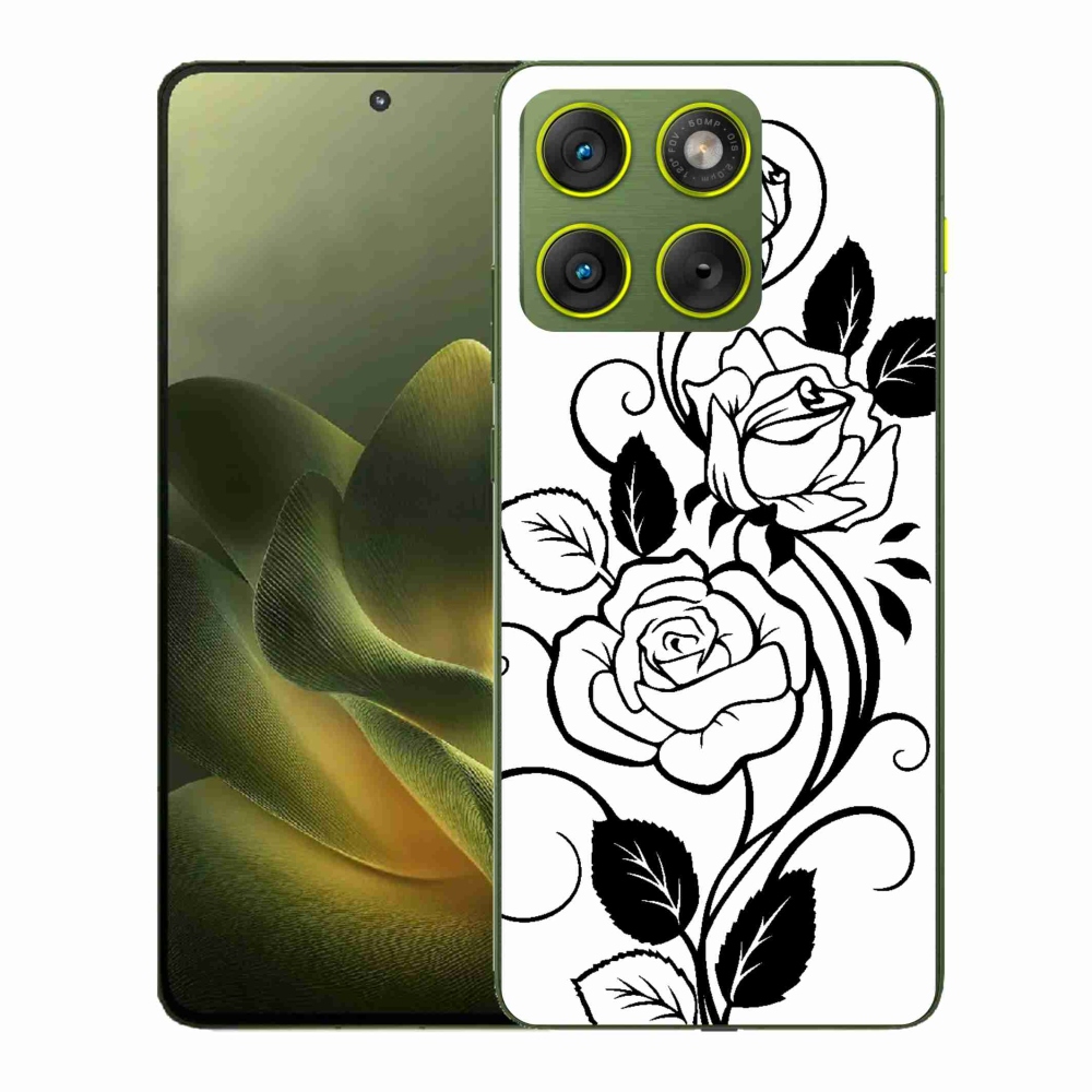 Gélový kryt mmCase na Motorola Edge 70 - čiernobiela ruža