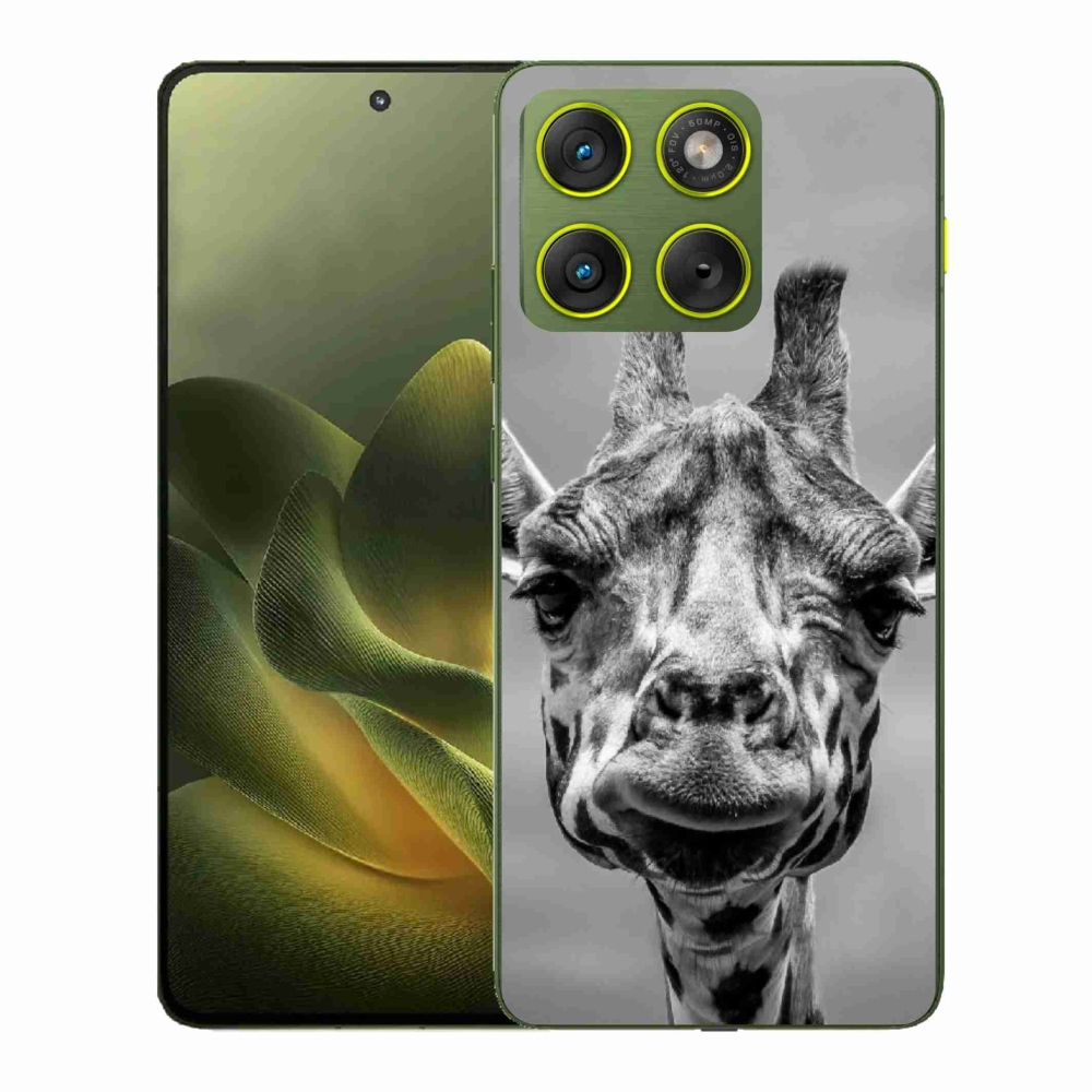 Gélový kryt mmCase na Motorola Edge 70 - čiernobiela žirafa