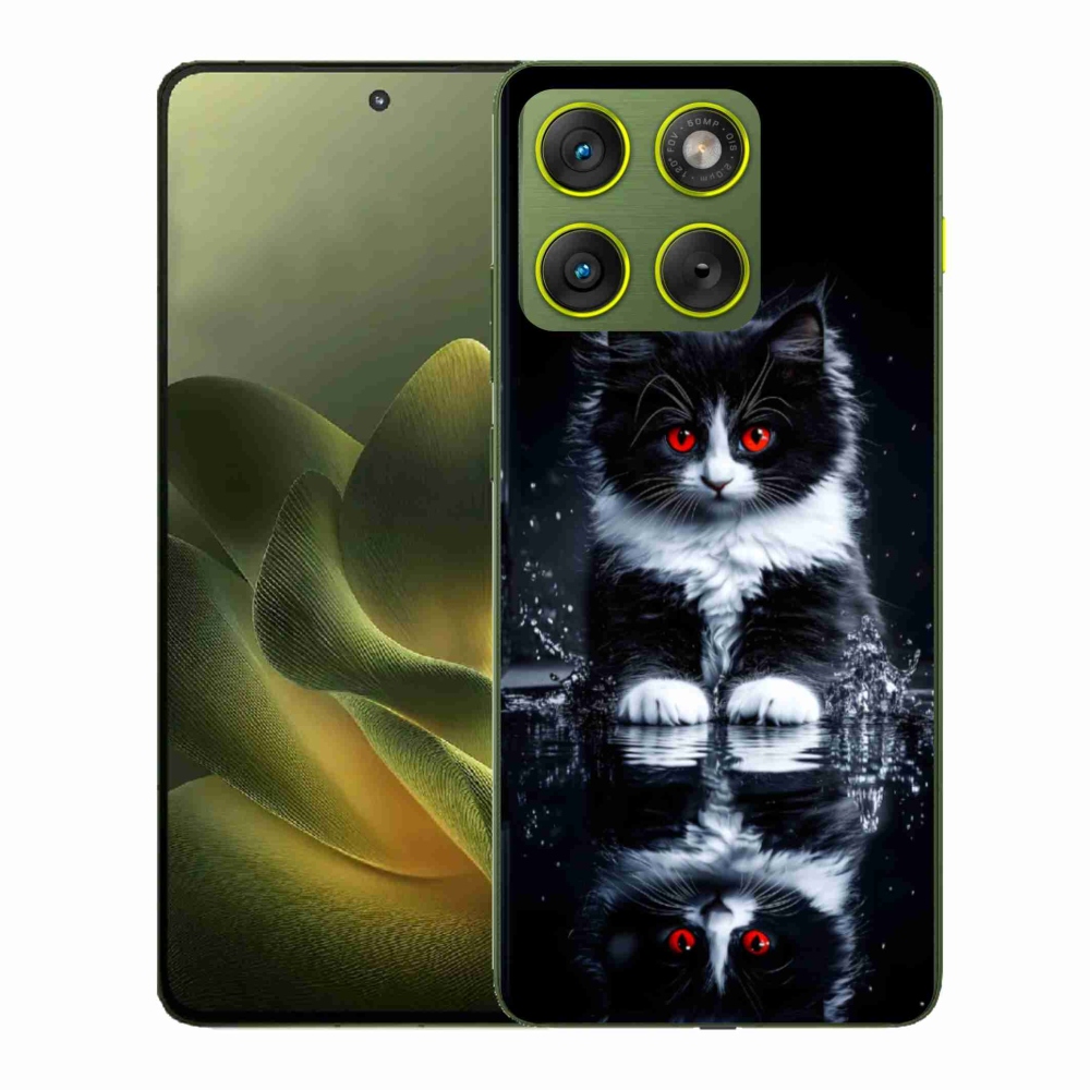 Gélový kryt mmCase na Motorola Edge 70 - čiernobiele mačiatko
